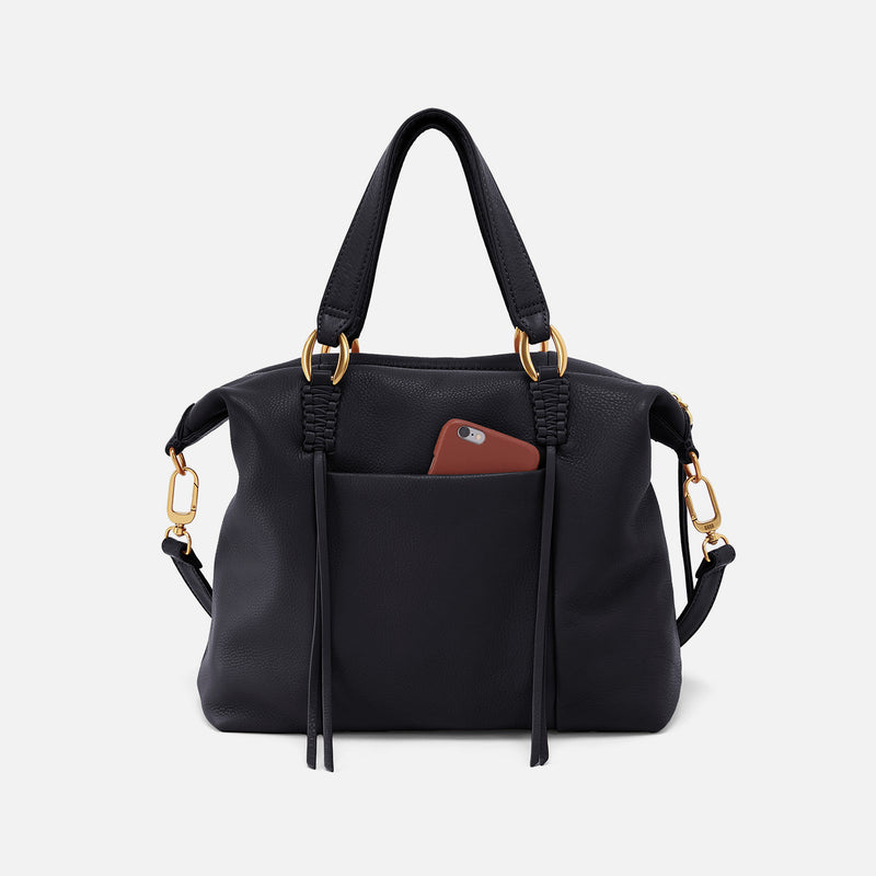 Harley Satchel In Pebbled Leather - Black