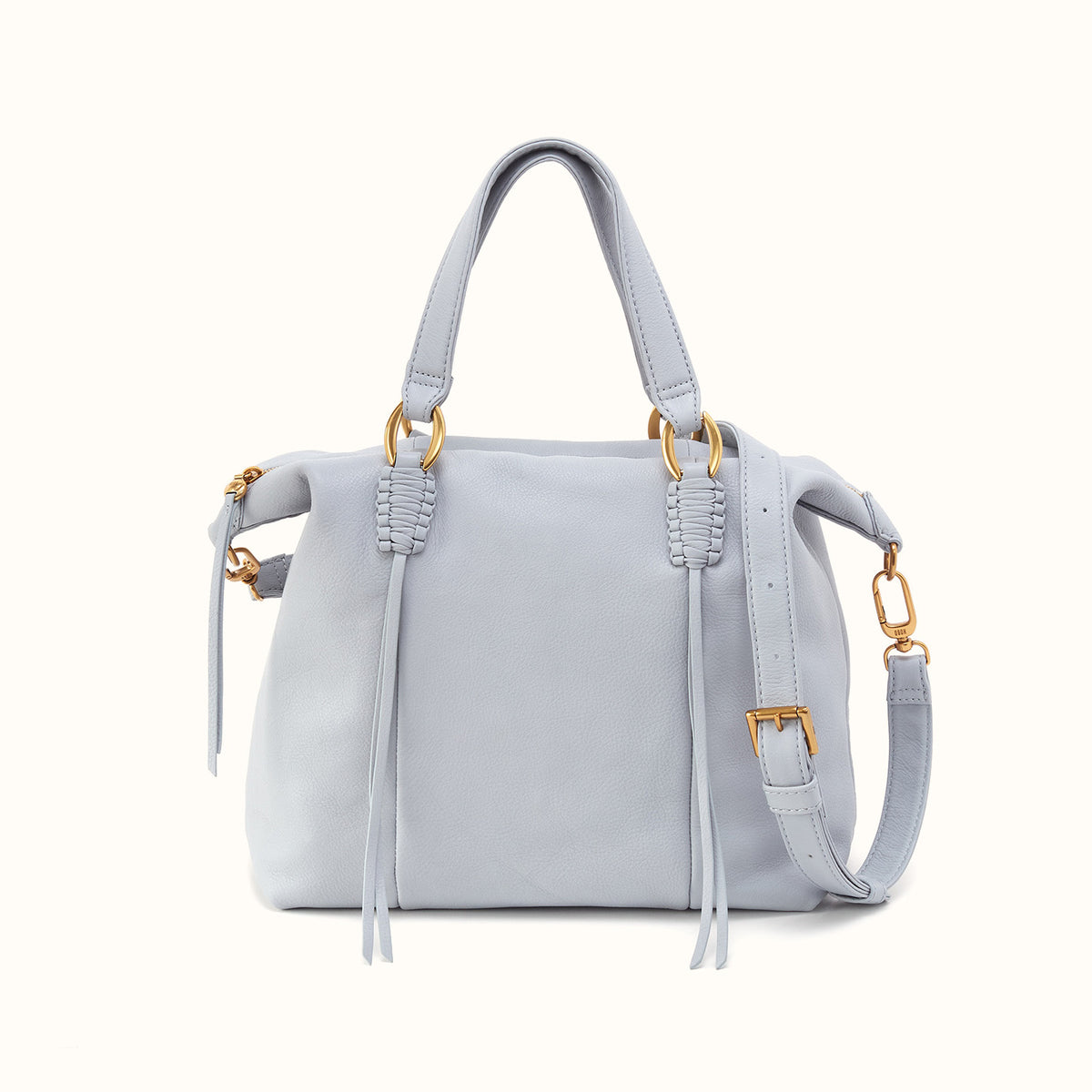 Harley Satchel In Pebbled Leather - Blue Pearl- FOL