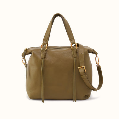 Harley Satchel in Pebbled Leather - Sunlit Sage