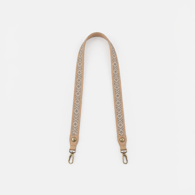 Skinny Beaded Strap in Metallic Leather - Gold Leaf