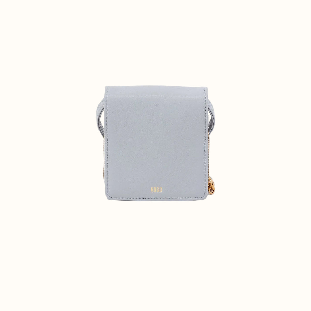 Fern Wallet Crossbody In Pebbled Leather - Blue Pearl