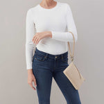 Darcy Crossbody in Buffed Leather - Frosted Pearl