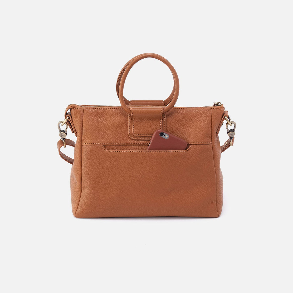 Sheila Medium Satchel In Pebbled Leather - Warm Honey