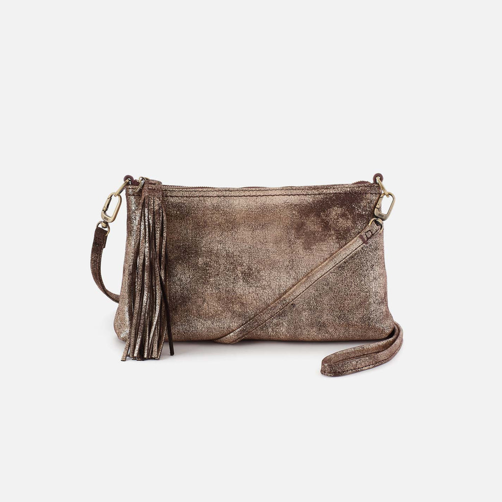 ダーシー　DARCY Darcy Crossbody in Metallic Leather - Cocoa Platinum – HOBO