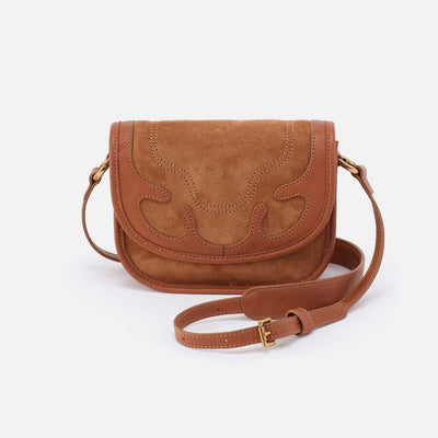 Kiva Small Crossbody in Suede Leather - Oak Barrel