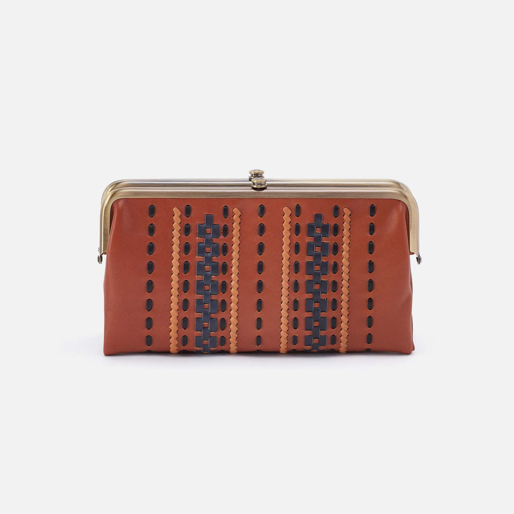 Lauren Clutch-Wallet in Smooth Leather with Multi Stitch