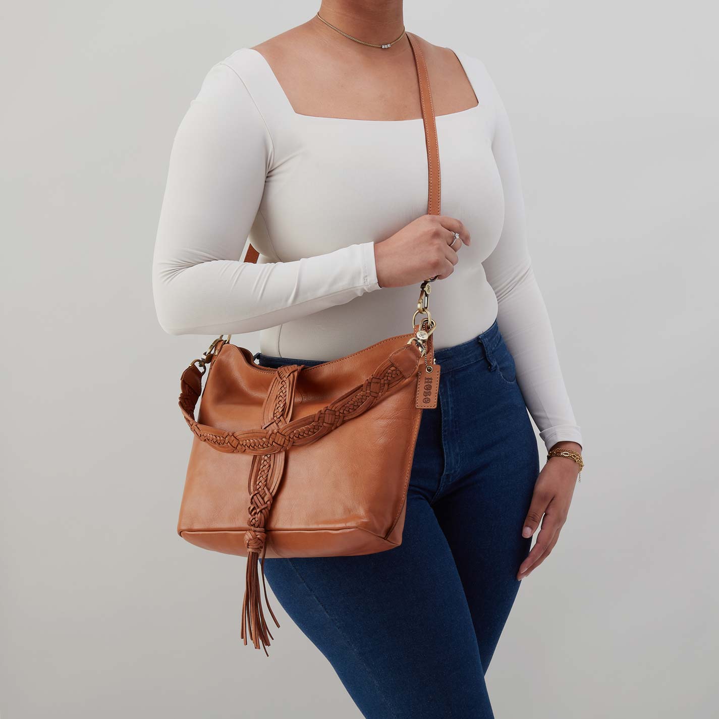 Pier Shoulder Bag in Washed Leather - Harvest Wheat – HOBO