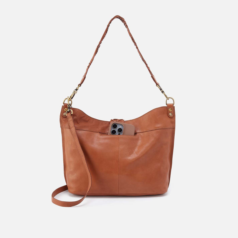 Pier Shoulder Bag in Washed Leather - Harvest Wheat