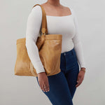 Romy Max Tote in Buffed Leather - Whiskey