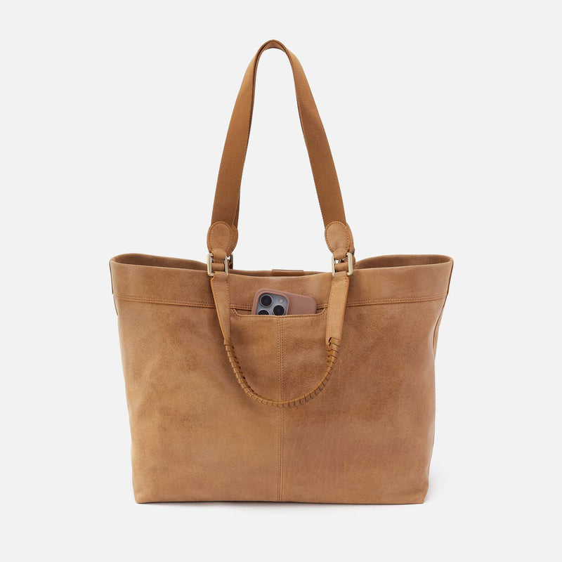 Romy Max Tote in Buffed Leather - Whiskey