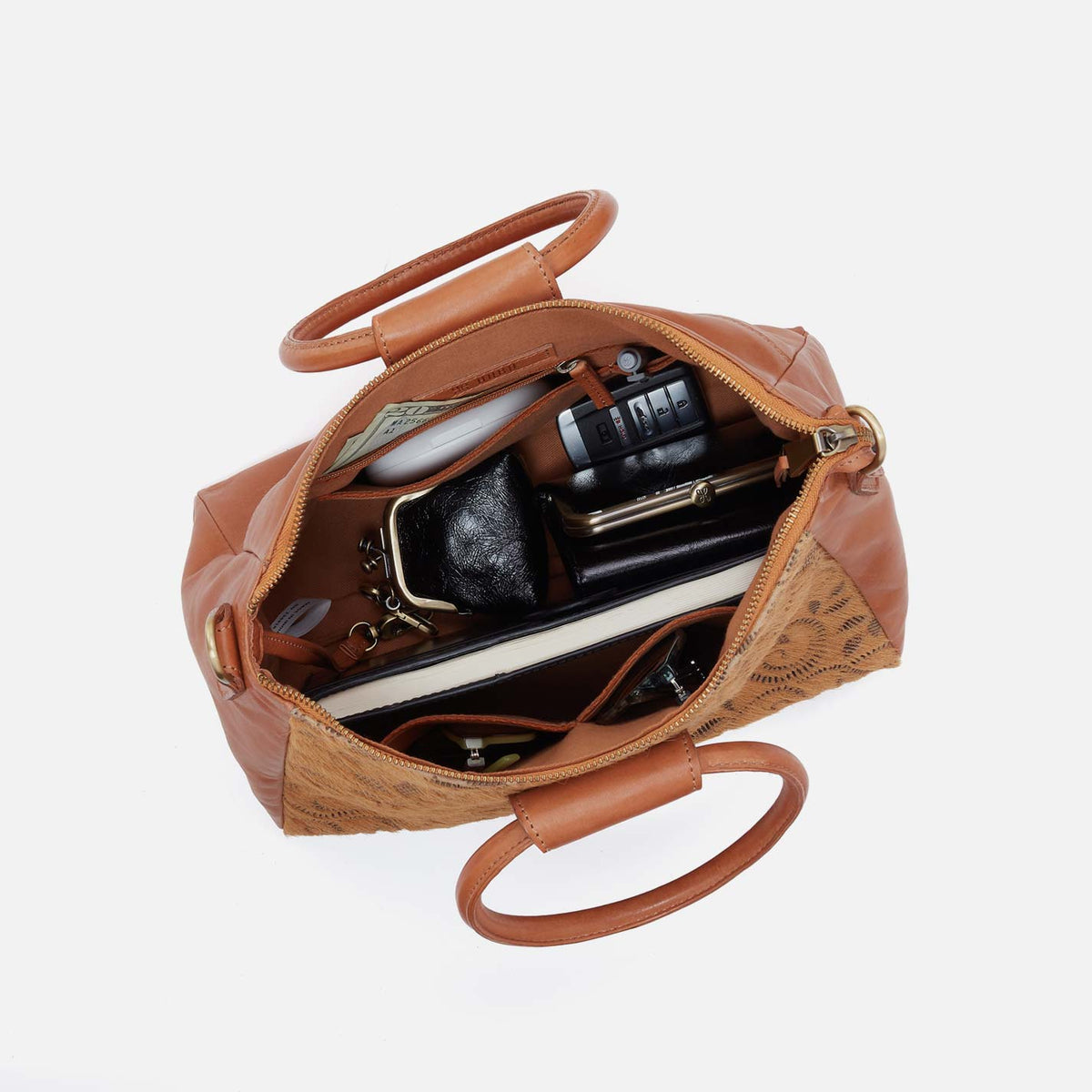 Sheila Medium Satchel in Hair-On Leather - Harvest Wheat Hair-On