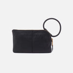 Sable Wristlet in Pebbled Leather - Black With Studs