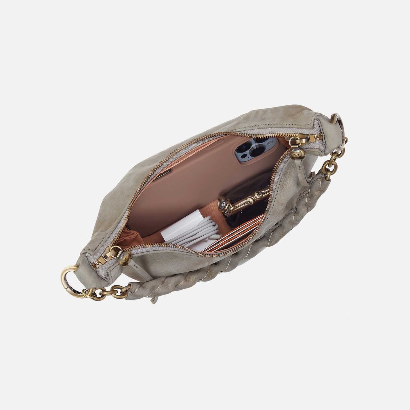 Astrid Small Crossbody in Nubuck Leather - Golden Granite – HOBO