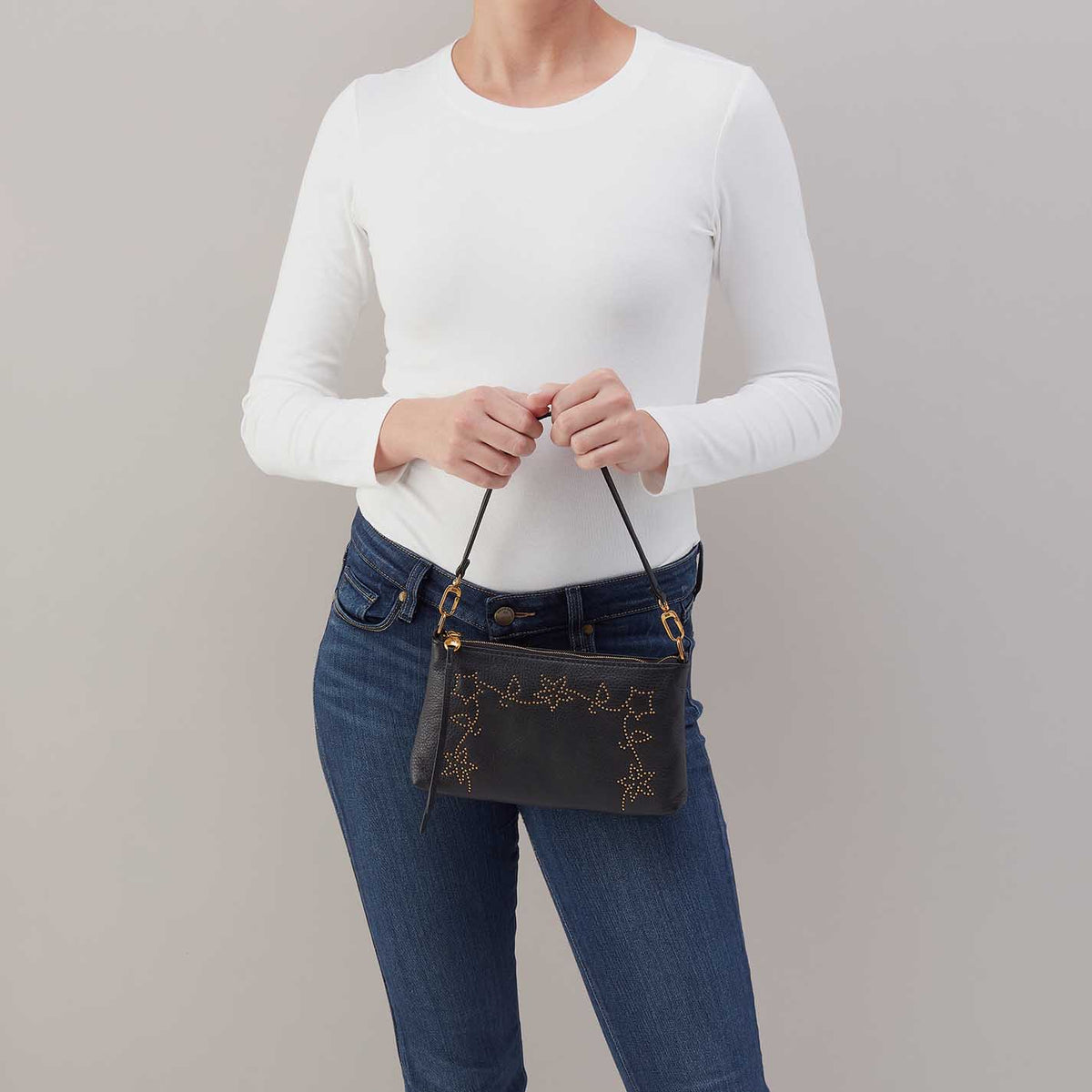 Darcy Crossbody in Pebbled Leather - Black