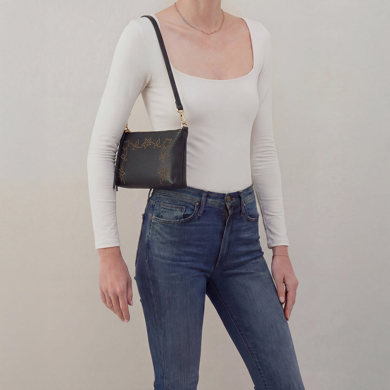 Darcy Crossbody in Pebbled Leather - Black