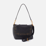Harley Convertible Shoulder Bag in Pebbled Leather - Black With Studs