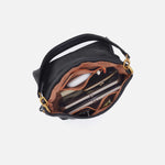 Harley Convertible Shoulder Bag in Pebbled Leather - Black With Studs