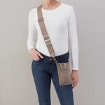 Cass Phone Crossbody in Nubuck Leather - Golden Granite