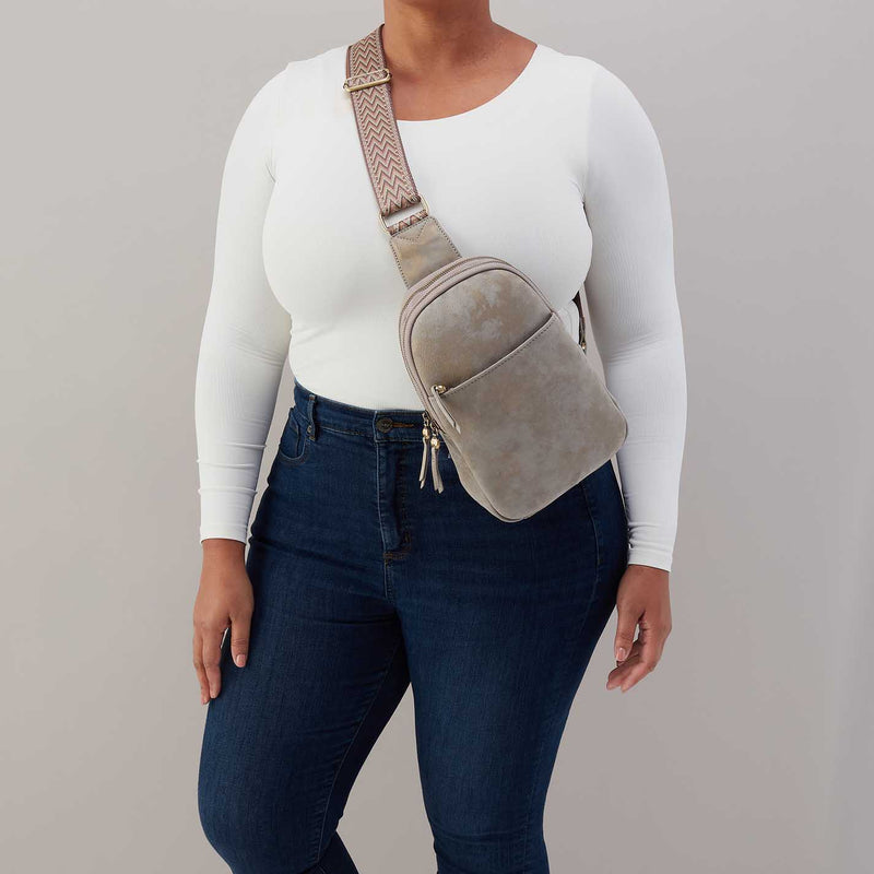 Cass Sling in Nubuck Leather - Golden Granite