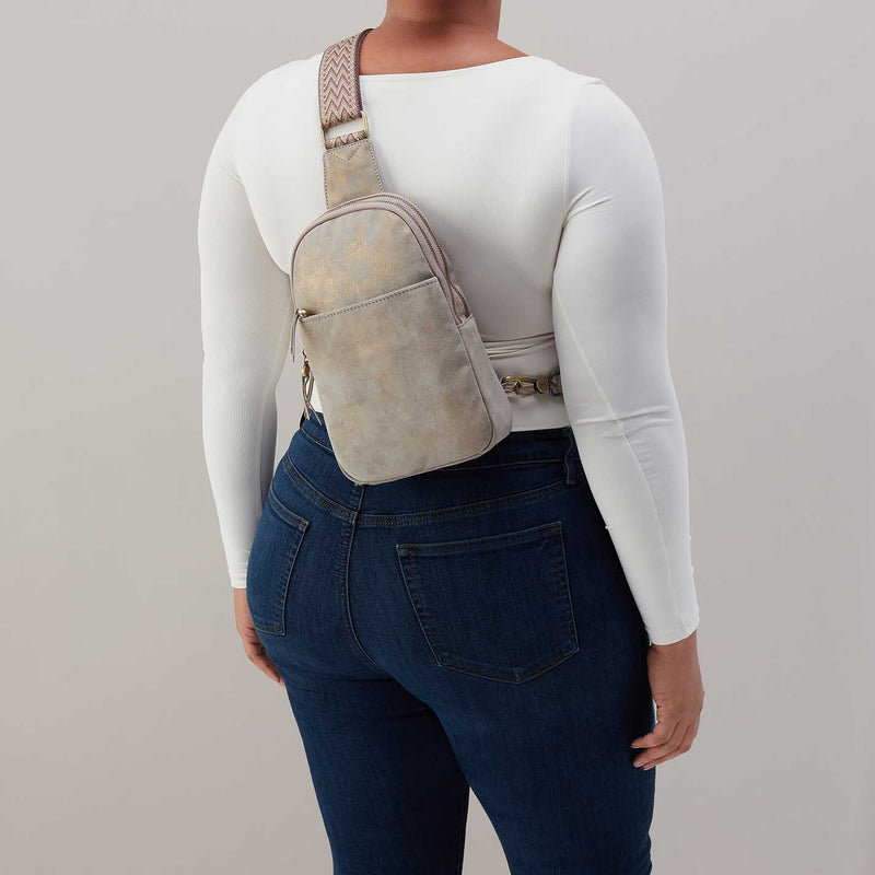 Cass Sling in Nubuck Leather - Golden Granite