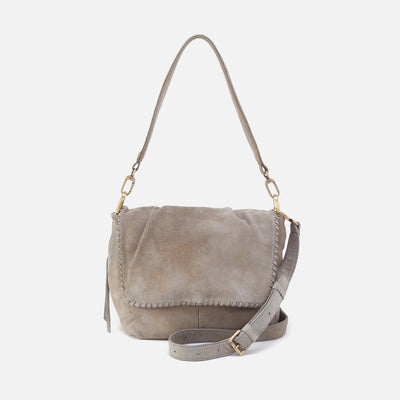 Harley Convertible Shoulder Bag in Nubuck Leather - Golden Granite
