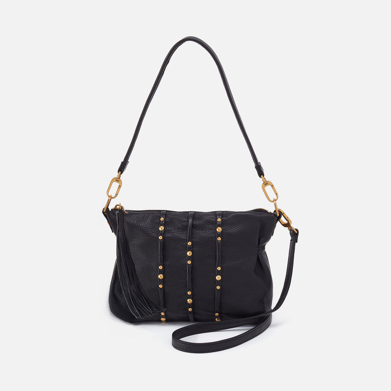 Kori Crossbody in Pebbled Leather - Black With Studs
