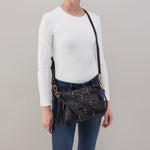 Kori Crossbody in Pebbled Leather - Black With Studs