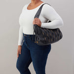 Kori Hobo in Pebbled Leather - Black With Studs