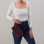 Sable Wristlet in Pebbled Leather - Mulberry Glaze