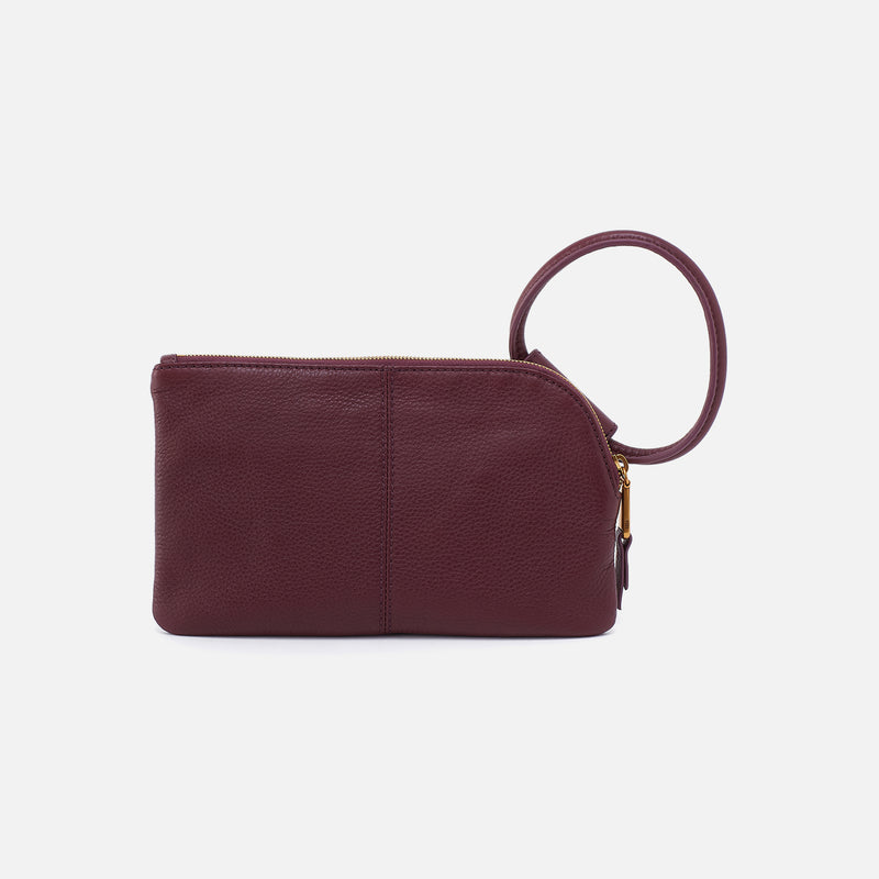 Sable Wristlet in Pebbled Leather - Mulberry Glaze