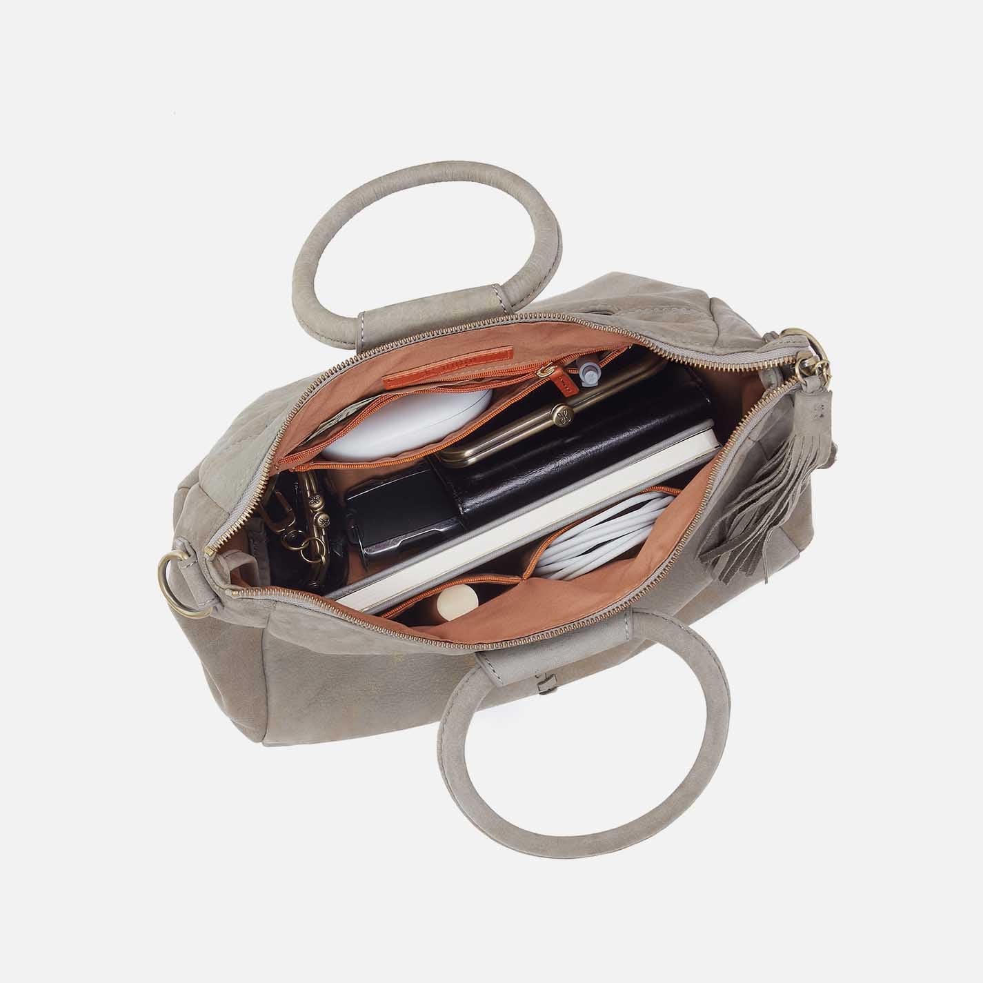 Sheila Medium Satchel in Nubuck Leather - Golden Granite – HOBO