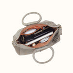 Sheila Medium Satchel in Nubuck Leather - Golden Granite