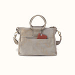 Sheila Medium Satchel in Nubuck Leather - Golden Granite