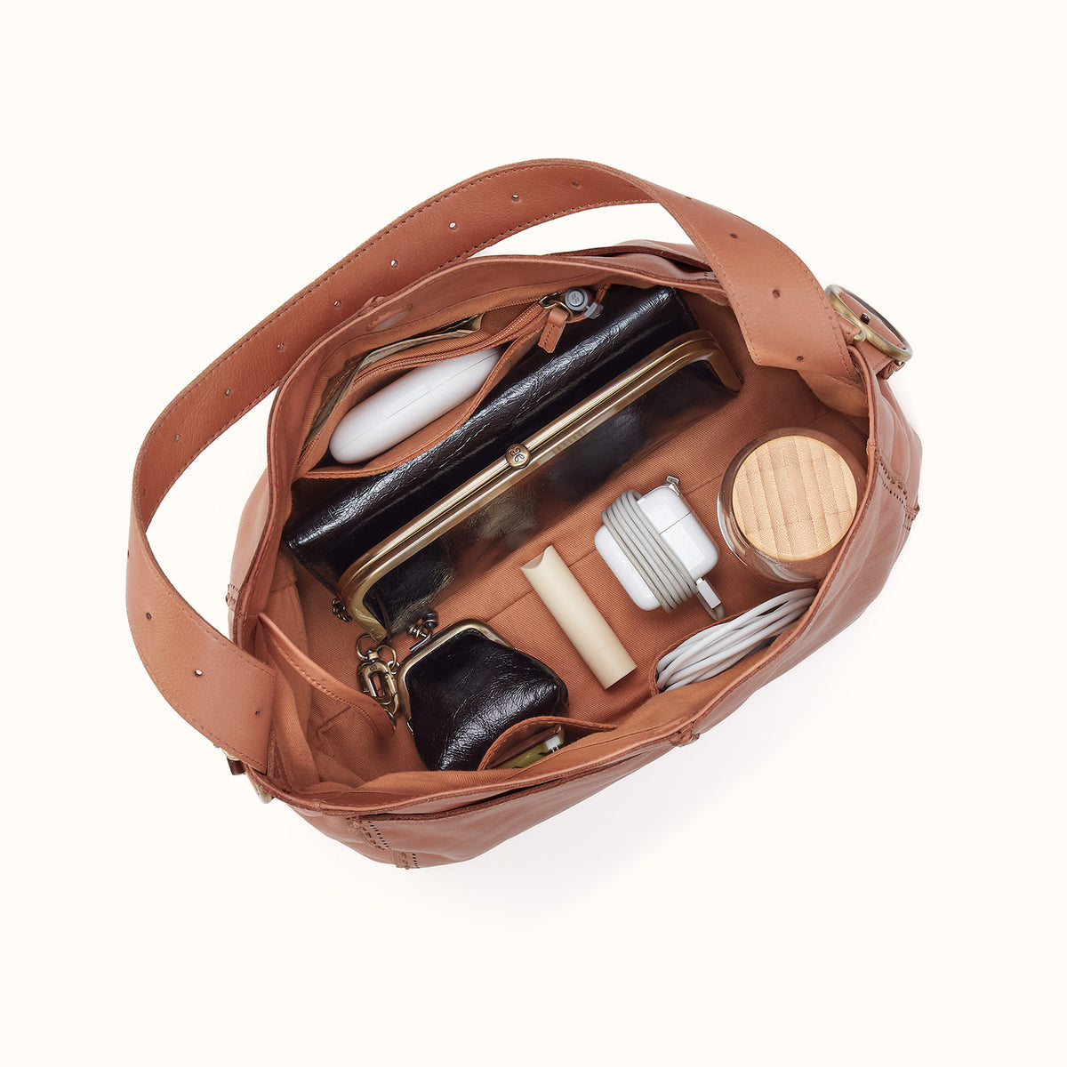 Render Shoulder Bag in Washed Leather - Harvest Wheat