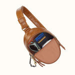 Fern Sling in Polished Leather - Truffle