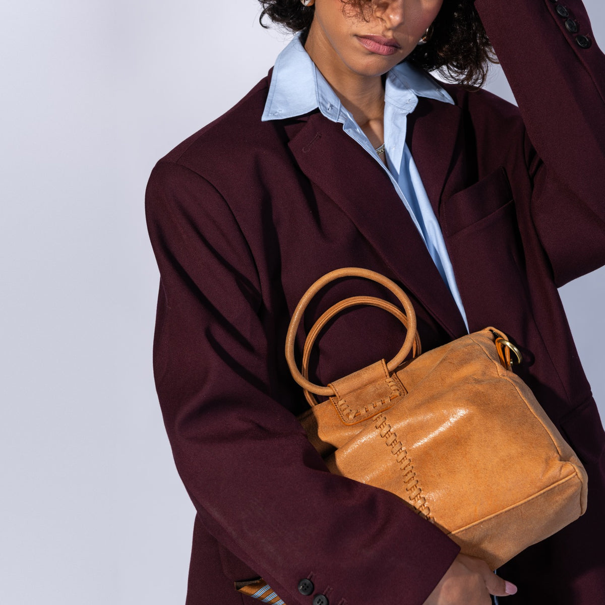 Sheila Medium Satchel In Buffed Leather