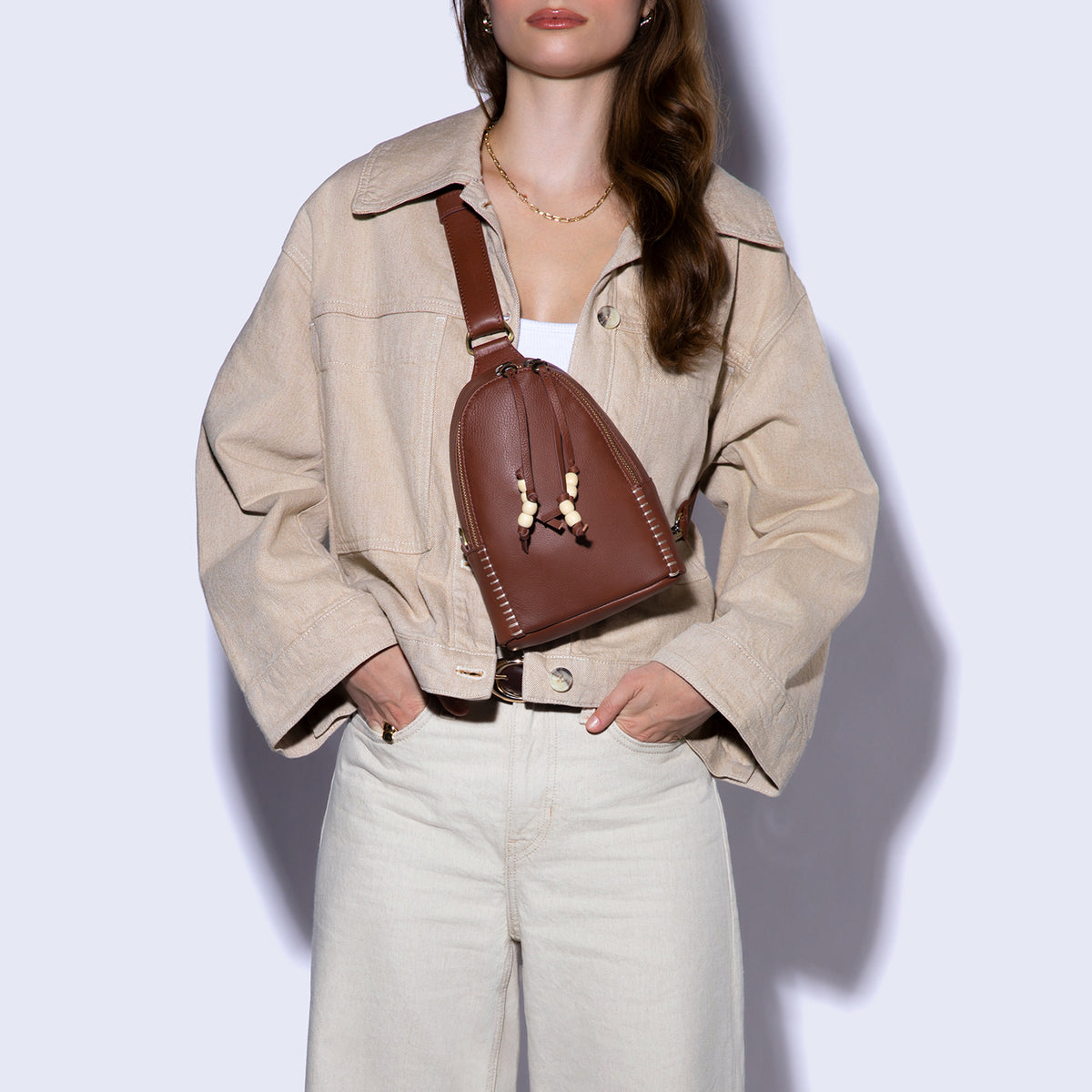 Fern Sling In Cloud Leather - Cocoa Bean
