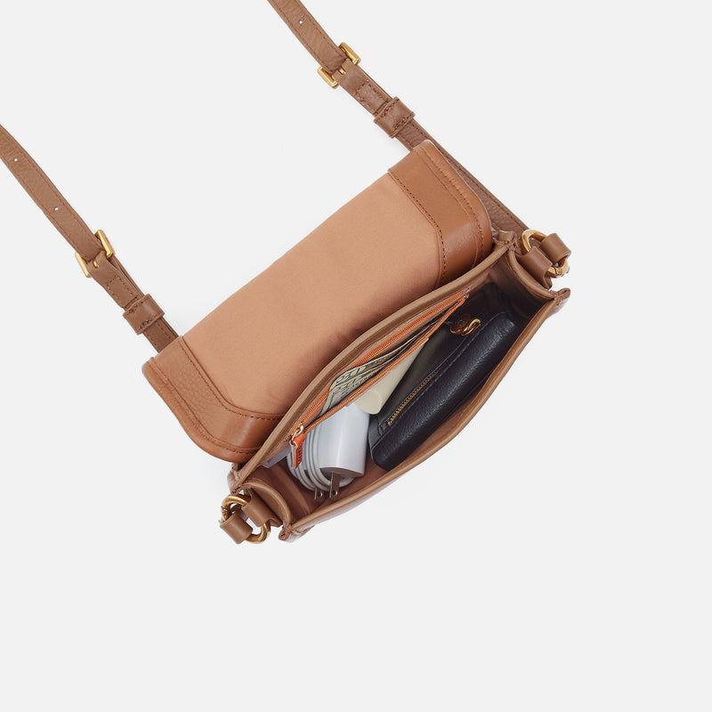 Kiva Small Crossbody In Pebbled Leather - Timber Brown