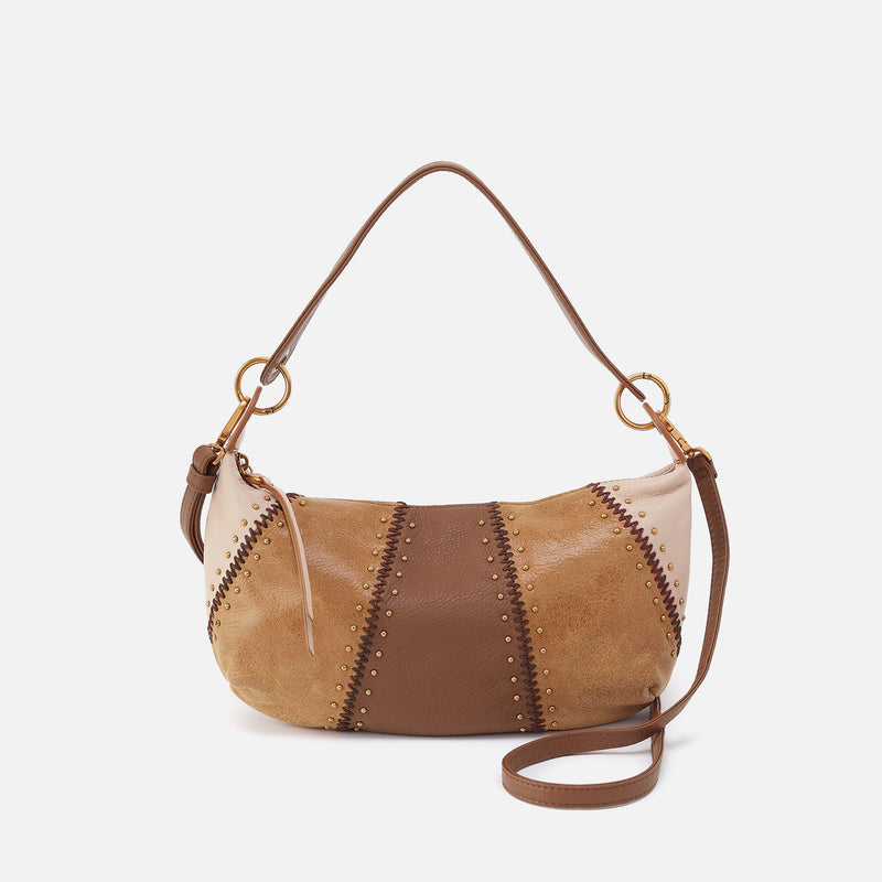 Opal Mini Shoulder In Pebbled Leather - Timber Brown