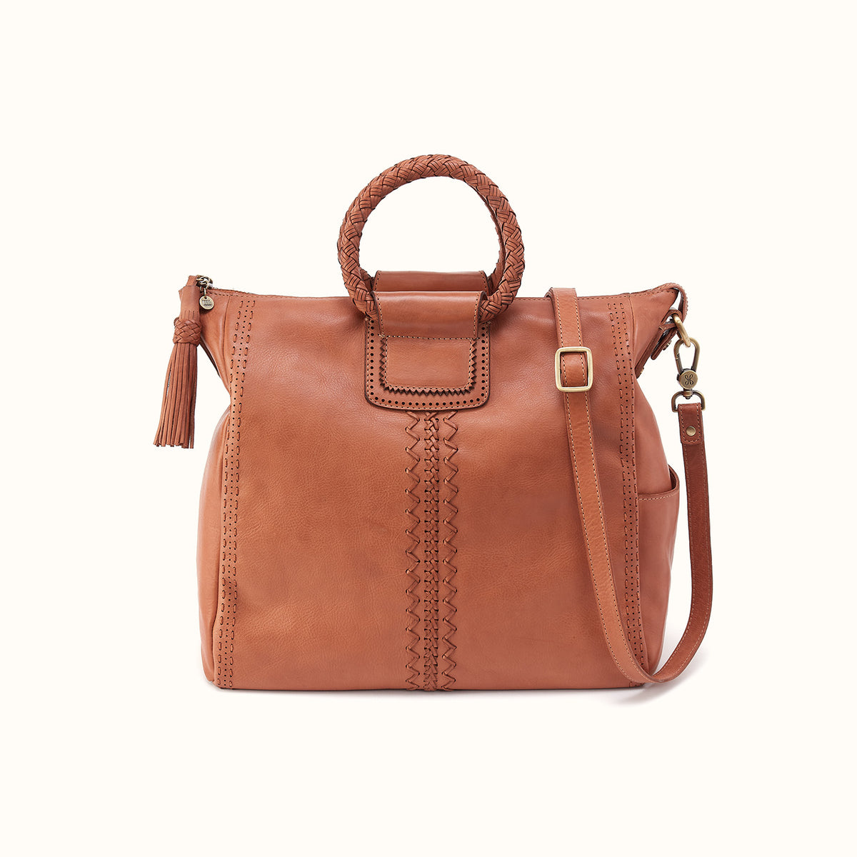Sheila Large Satchel in Washed Leather - Harvest Wheat