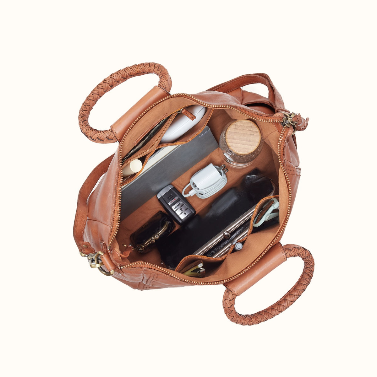 Sheila Large Satchel in Washed Leather - Harvest Wheat