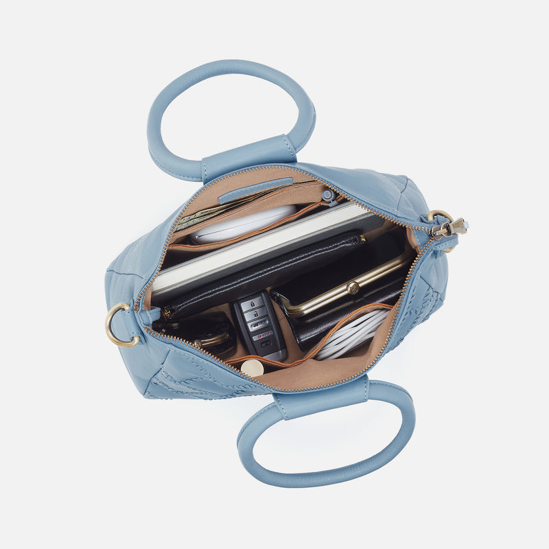 Sheila Medium Satchel In Cloud Leather - Bluebell