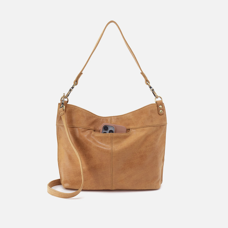 Pier Shoulder Bag In Buffed Leather - Whiskey