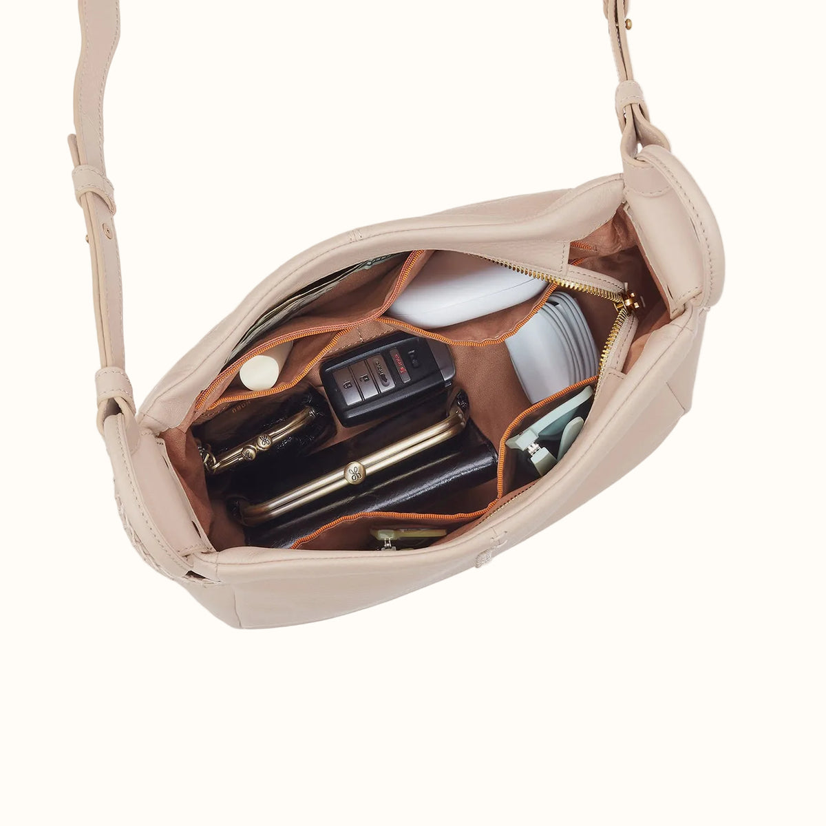 Sheila Crossbody In Pebbled Leather - Stonewash