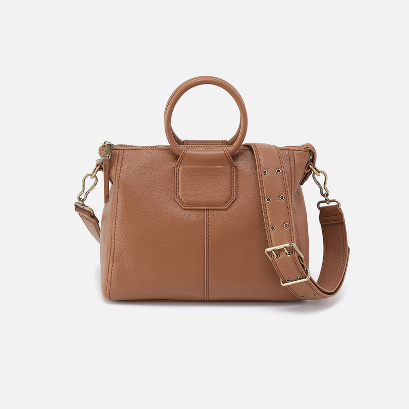 Sheila Medium Satchel In Pebbled Leather - Brown Sugar