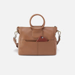 Sheila Medium Satchel In Pebbled Leather - Brown Sugar