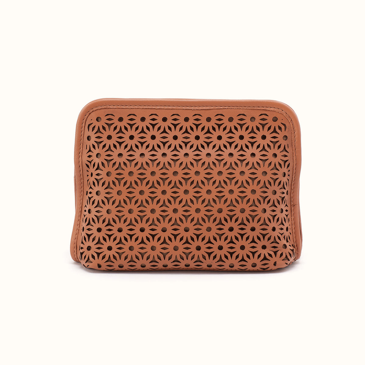 Beauty Cosmetic Pouch in Sun-Perf Leather - Canyon Petal- FOL