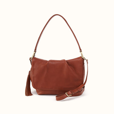 Harley Convertible Shoulder In Washed Leather - Kindling Brown