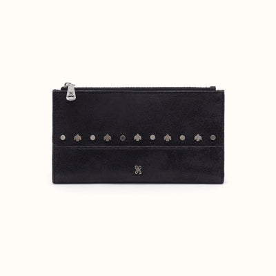 Jill Large Bifold Wallet In Buffed Leather - Black