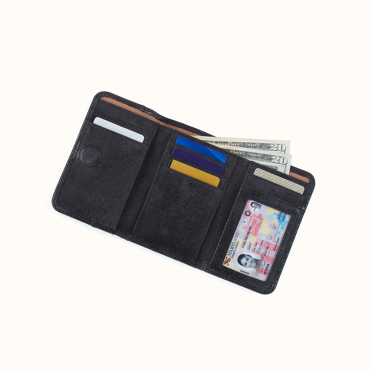 Jill Trifold Wallet In Buffed Leather